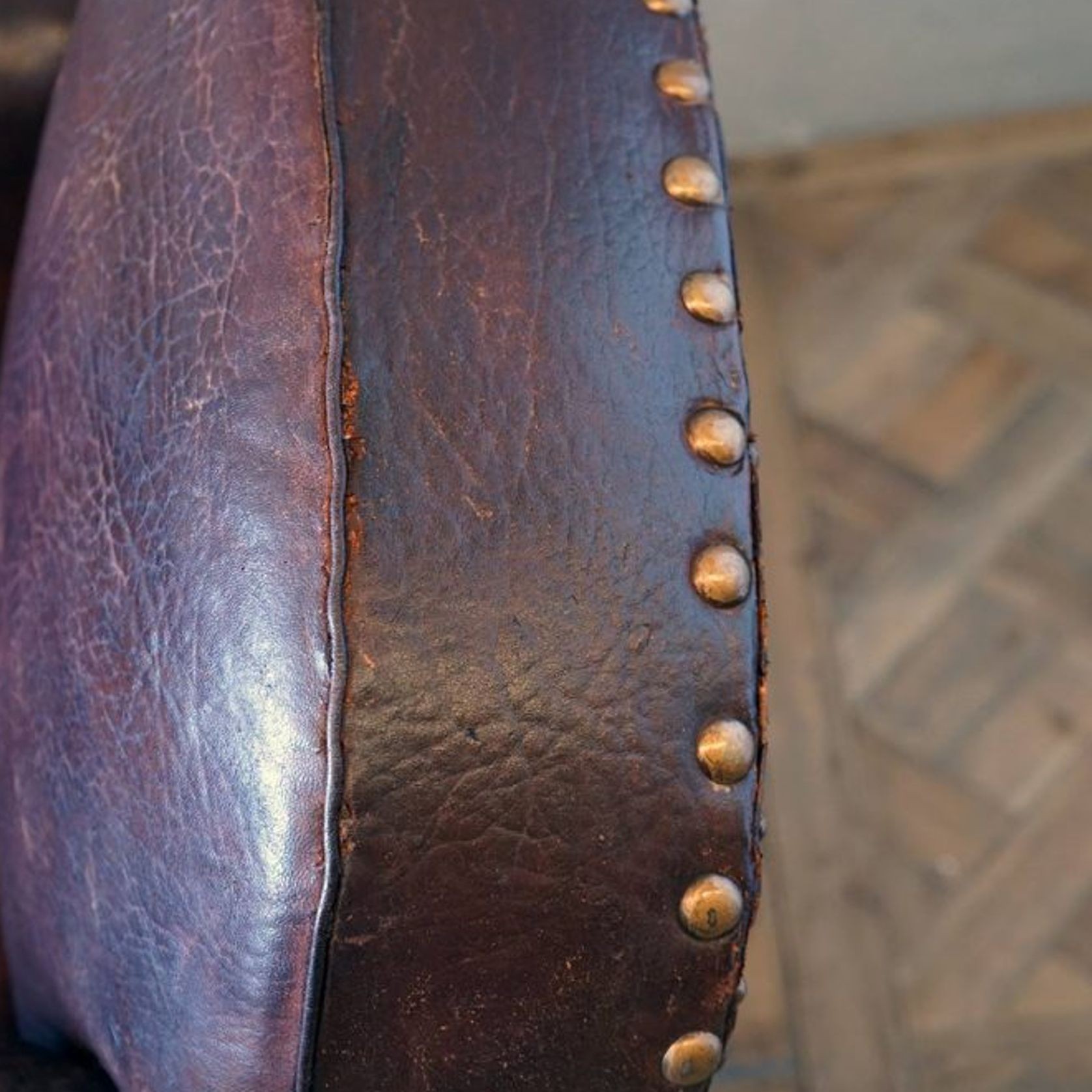 Vintage French Leather Club Chairs (Pair) gallery detail image