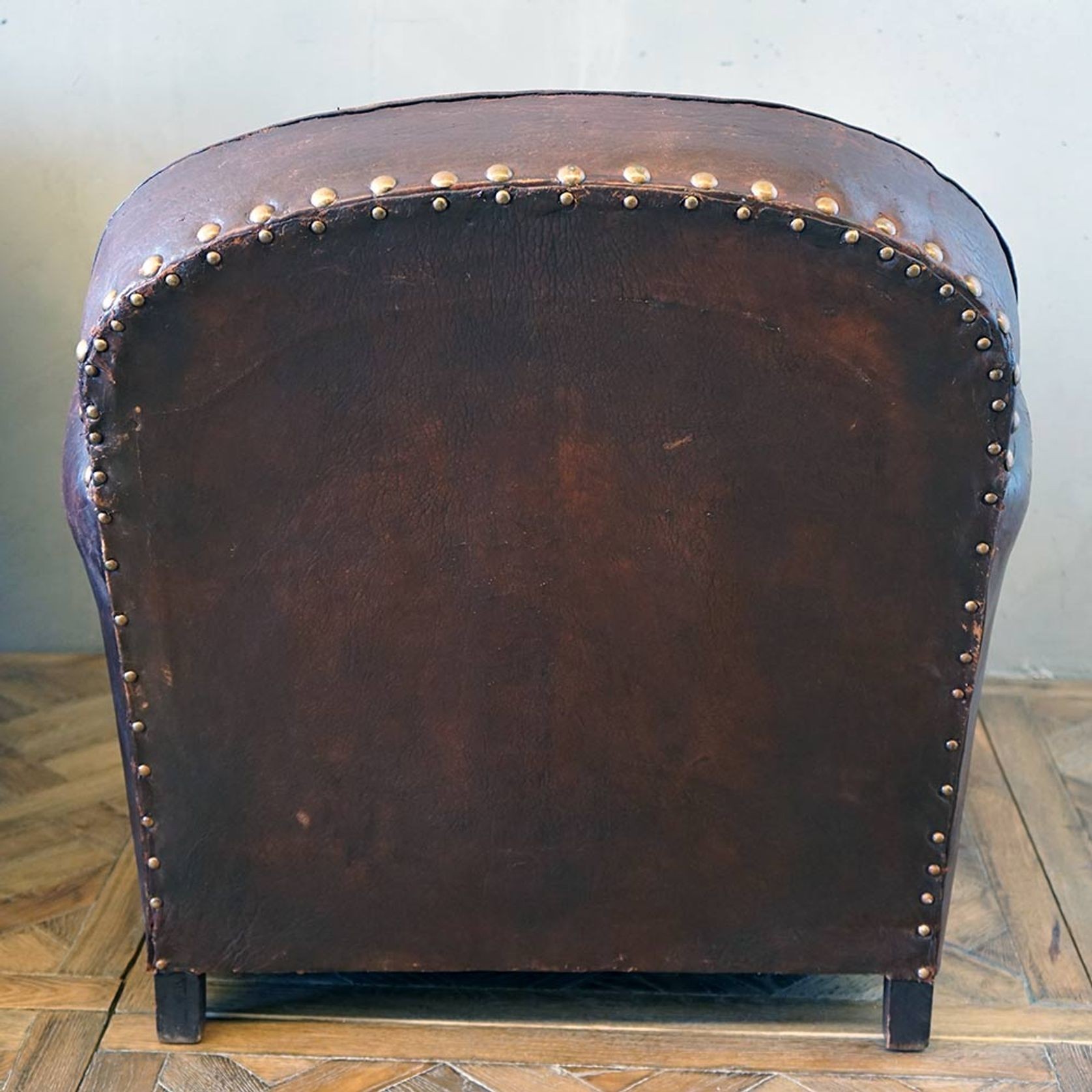Vintage French Leather Club Chairs (Pair) gallery detail image