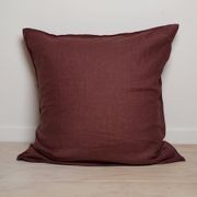 100% French Flax Linen Euro Pillowcase- Antique Rosewood gallery detail image