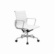 DAKIN Low Back Office Chair - White & Chrome gallery detail image