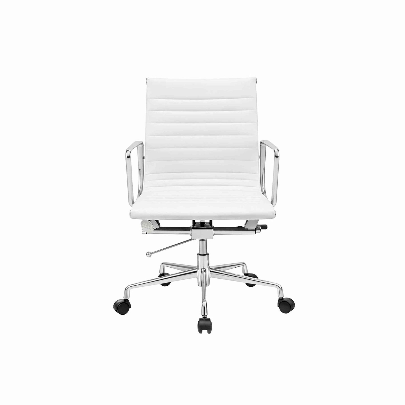 DAKIN Low Back Office Chair - White & Chrome gallery detail image