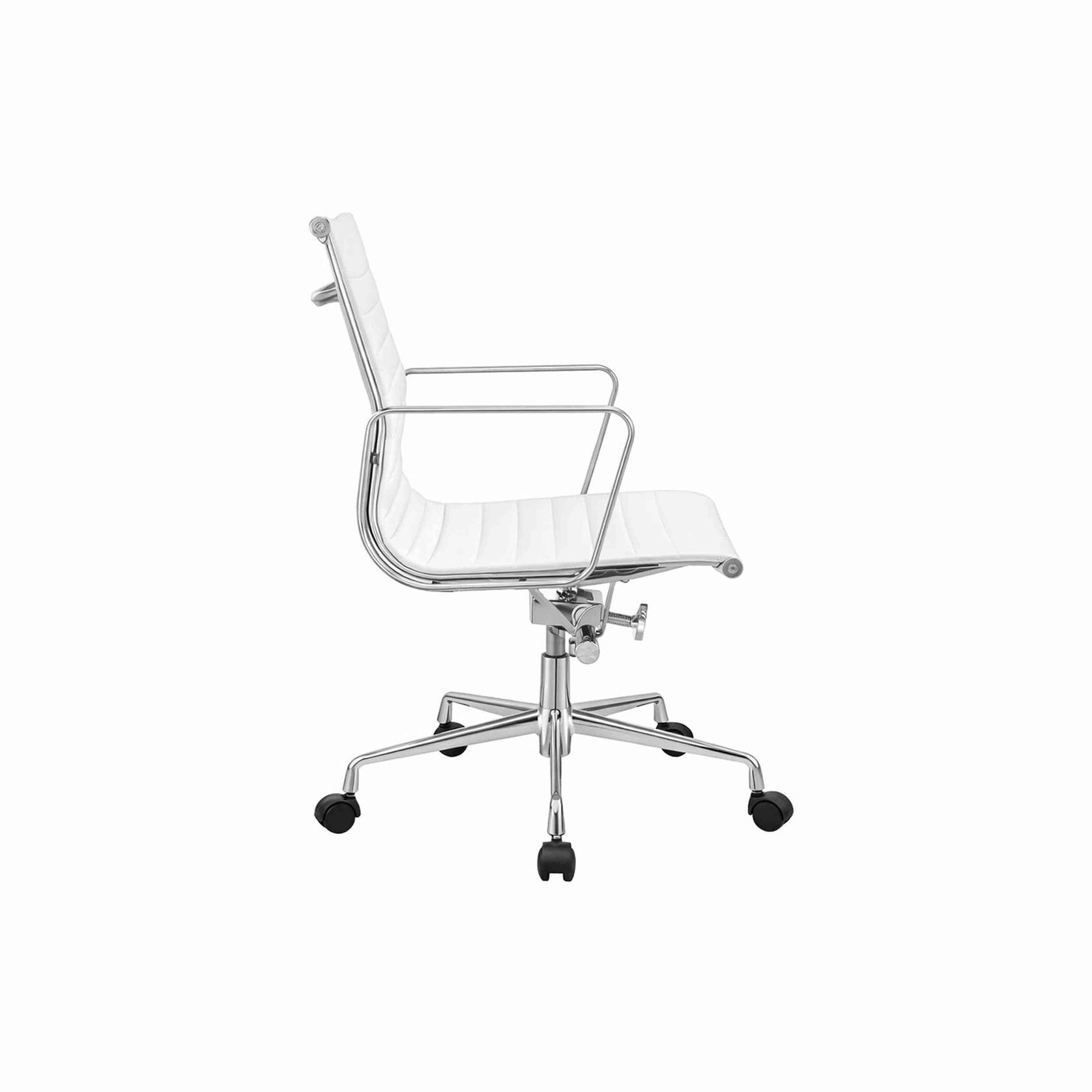 DAKIN Low Back Office Chair - White & Chrome gallery detail image