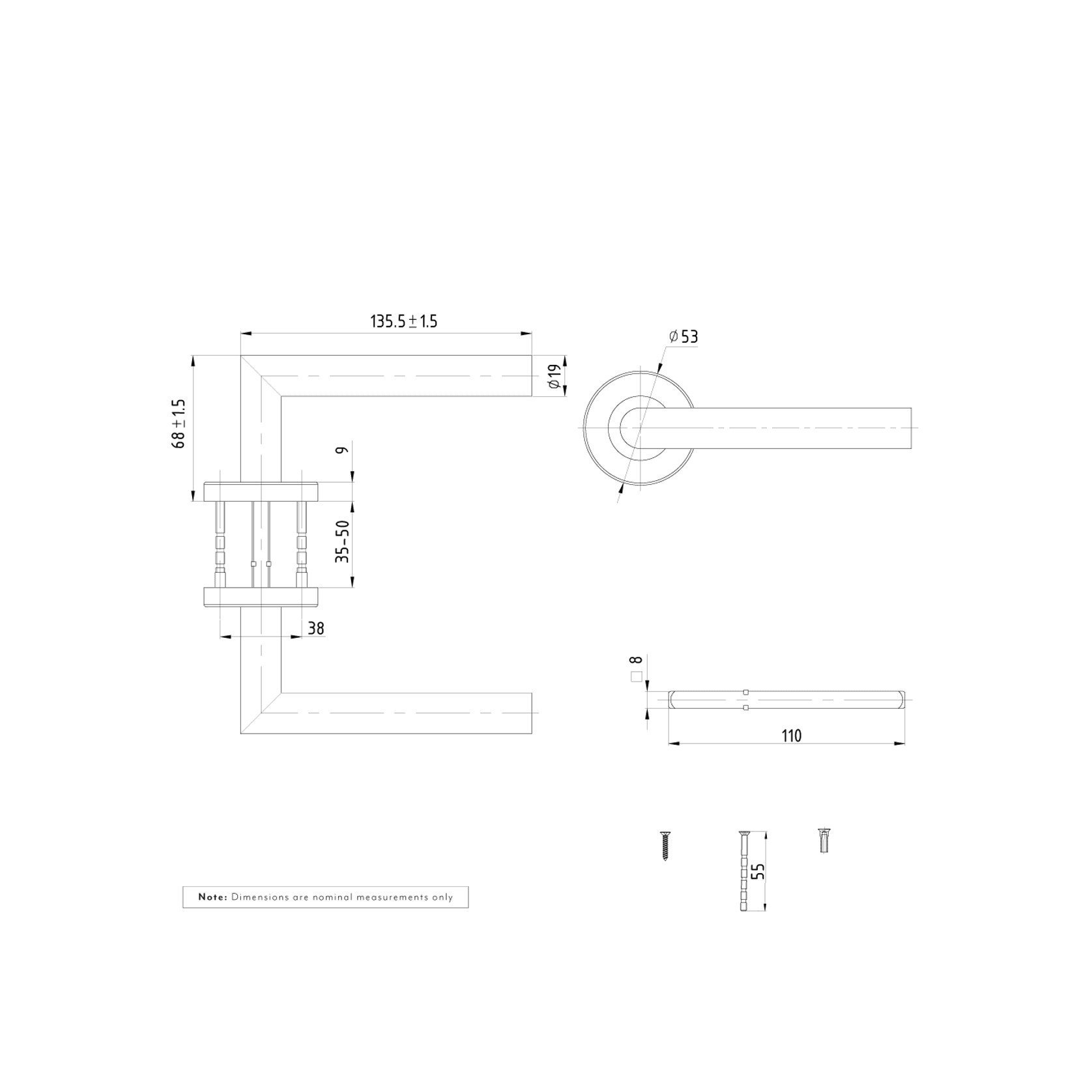Davis Door Handle | Stainless Steel gallery detail image