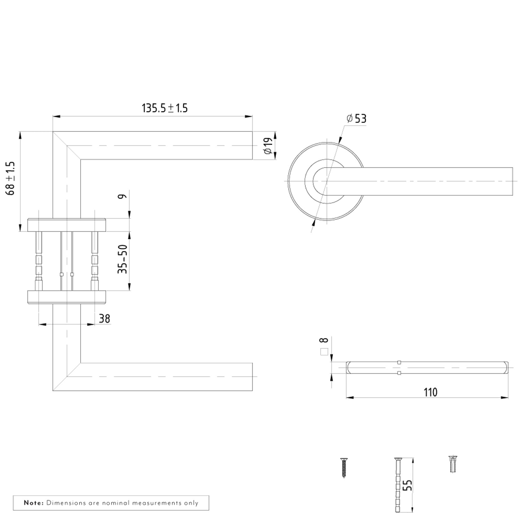 Davis Door Handle | Stainless Steel gallery detail image
