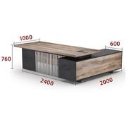 DAXTON Executive Desk with Right Return 2.4M - Warm Oak & Black gallery detail image
