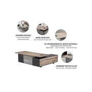 DAXTON Executive Desk with Right Return 2.4M - Warm Oak & Black gallery detail image