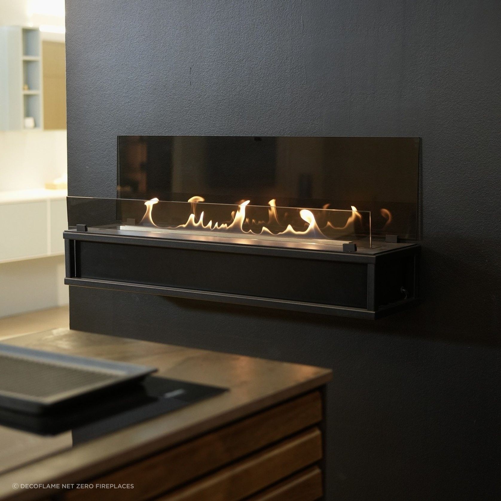 Decoflame Torino Wall Mounted BEV Net Zero Fireplace gallery detail image