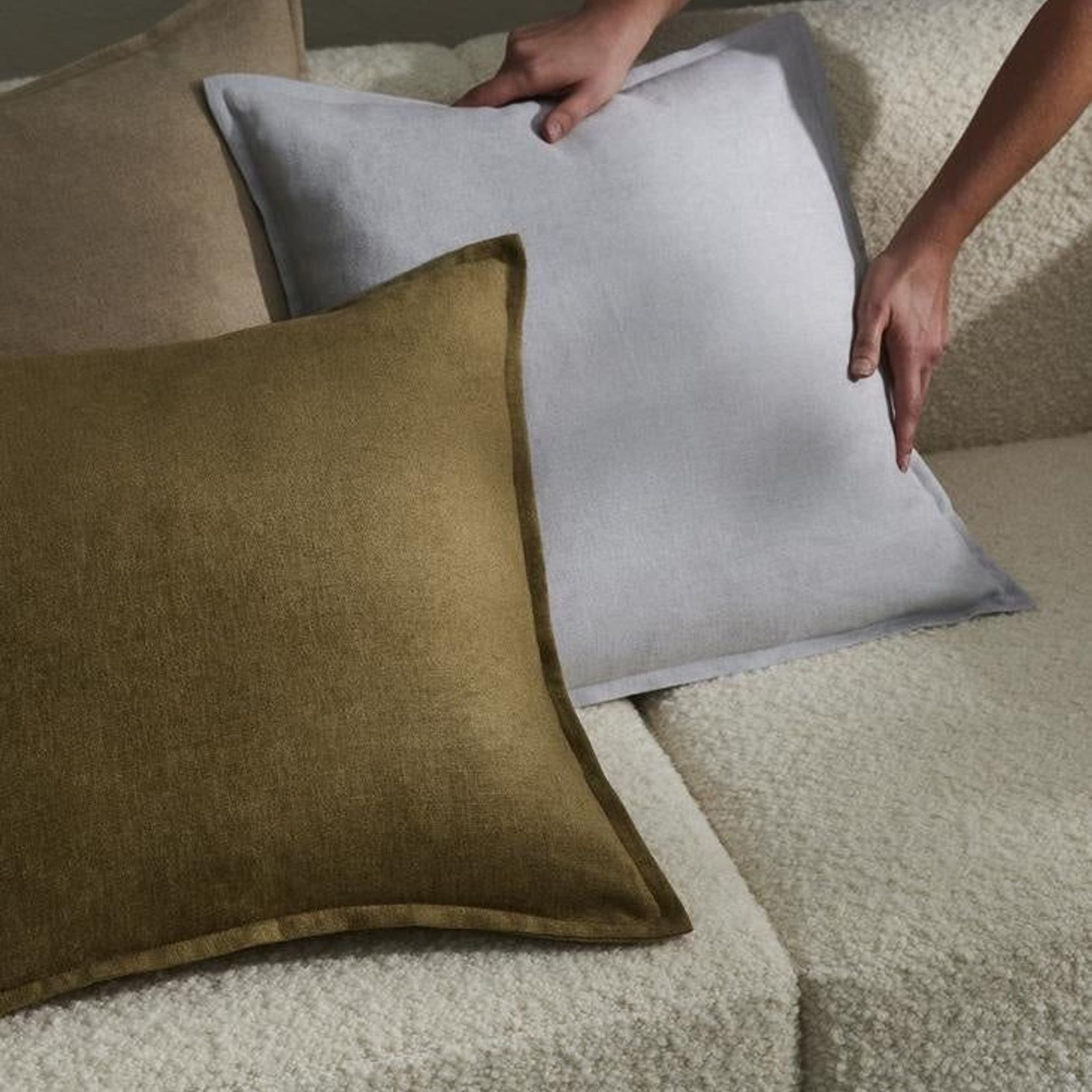 Weave Home Fiore Cushion - Glacier | Square and Lumbar gallery detail image
