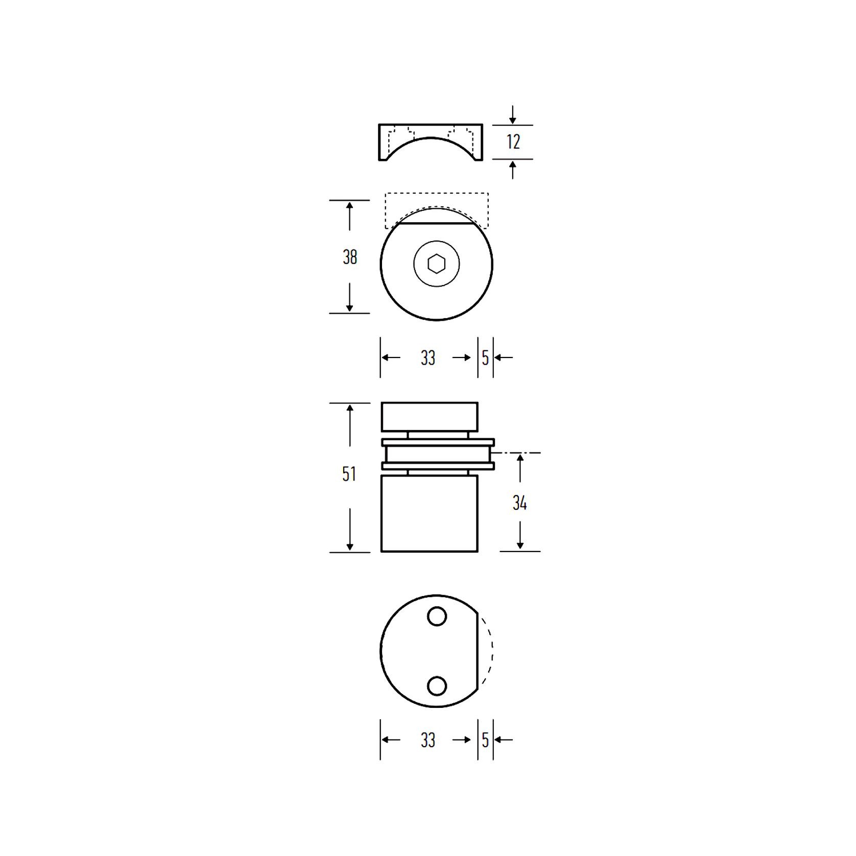 Halliday & Baillie Round Floor Magnetic Door Stop gallery detail image