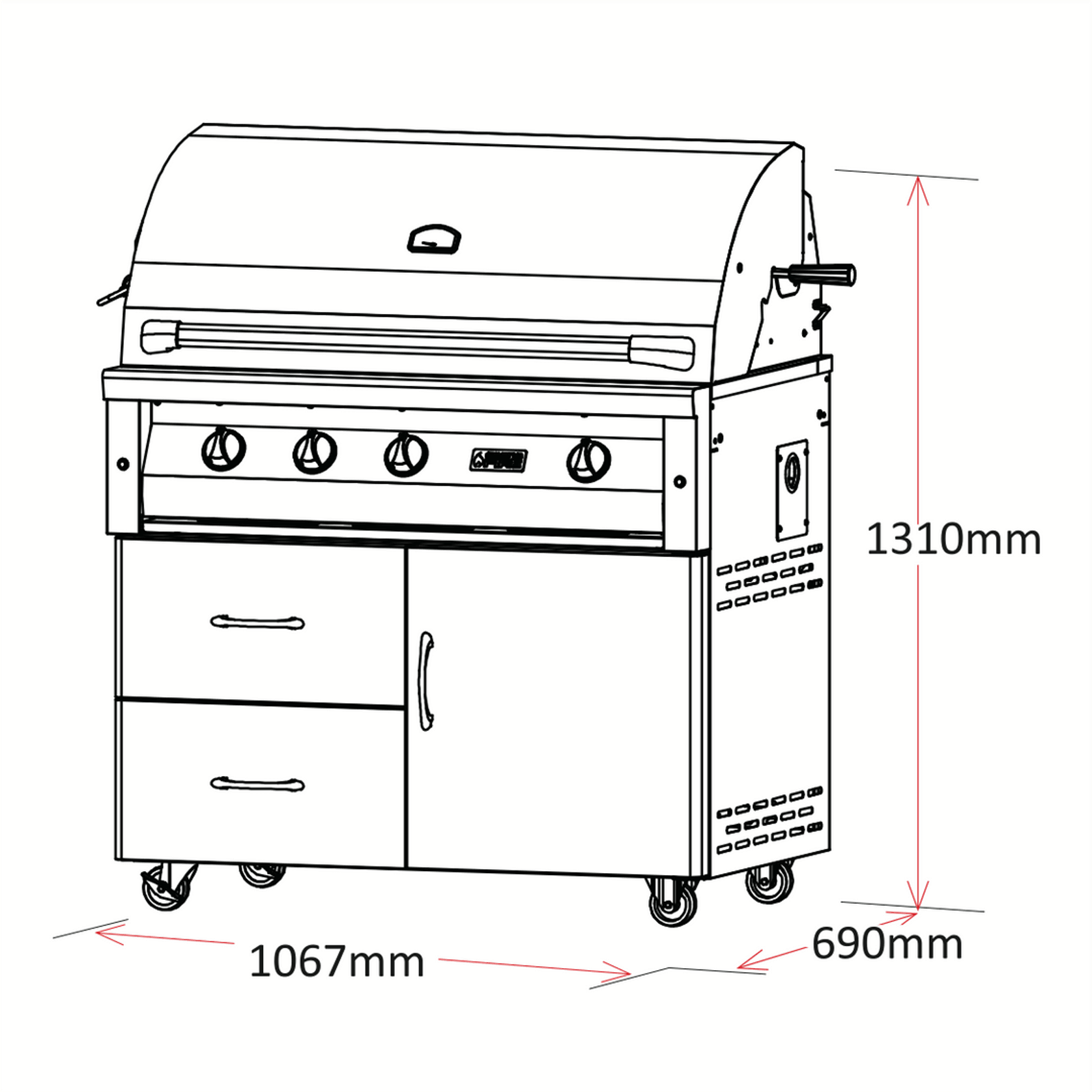 Grandfire Deluxe - 42″ Gas BBQ gallery detail image
