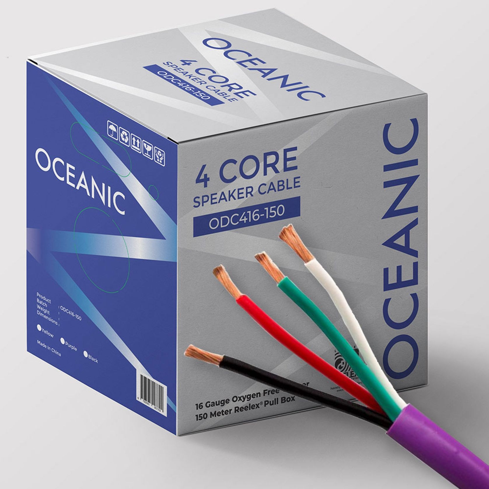 Oceanic 4 Core Speaker Cable 16 AWG - Reelex - Purple gallery detail image