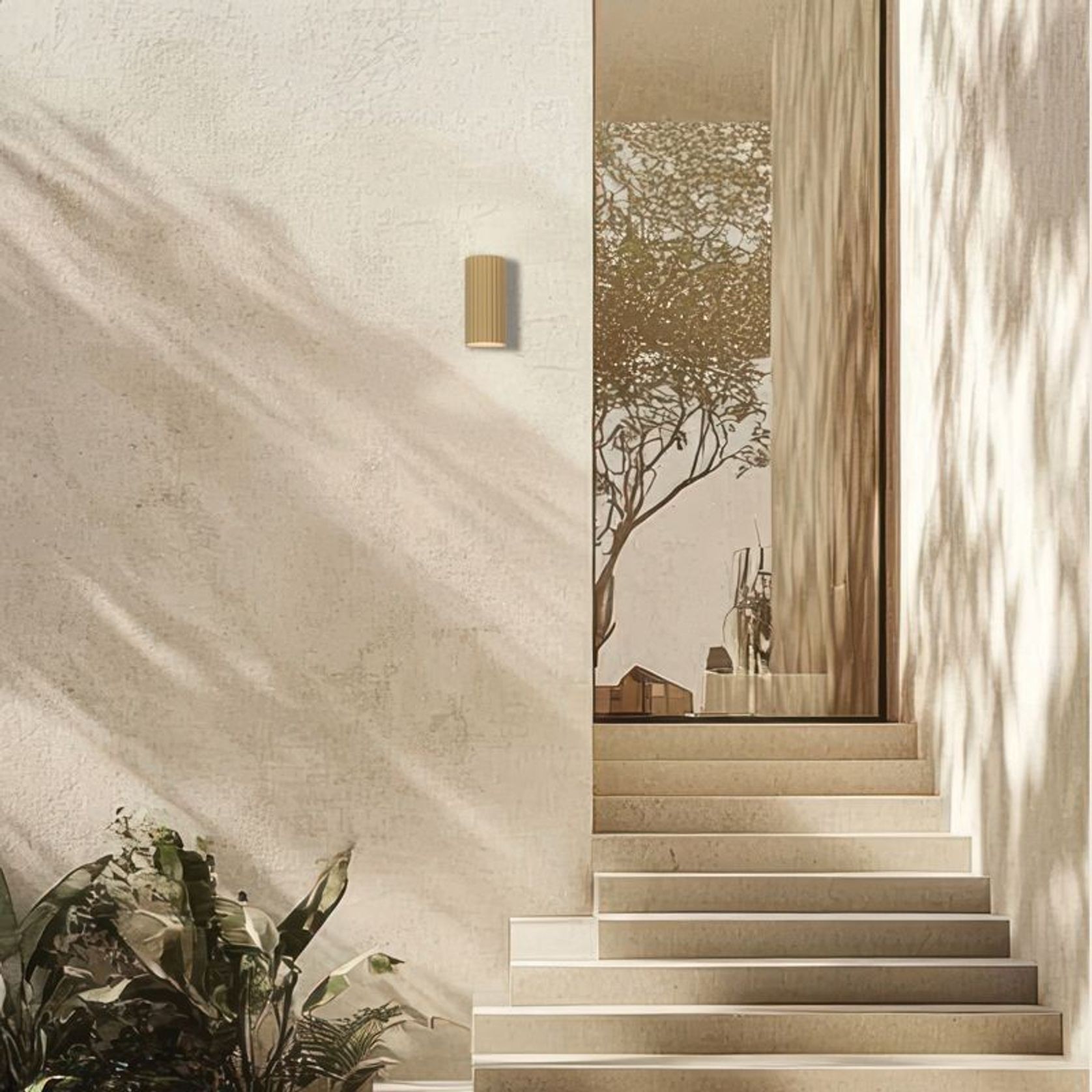 Hestia Double IP54 Wall Beige gallery detail image