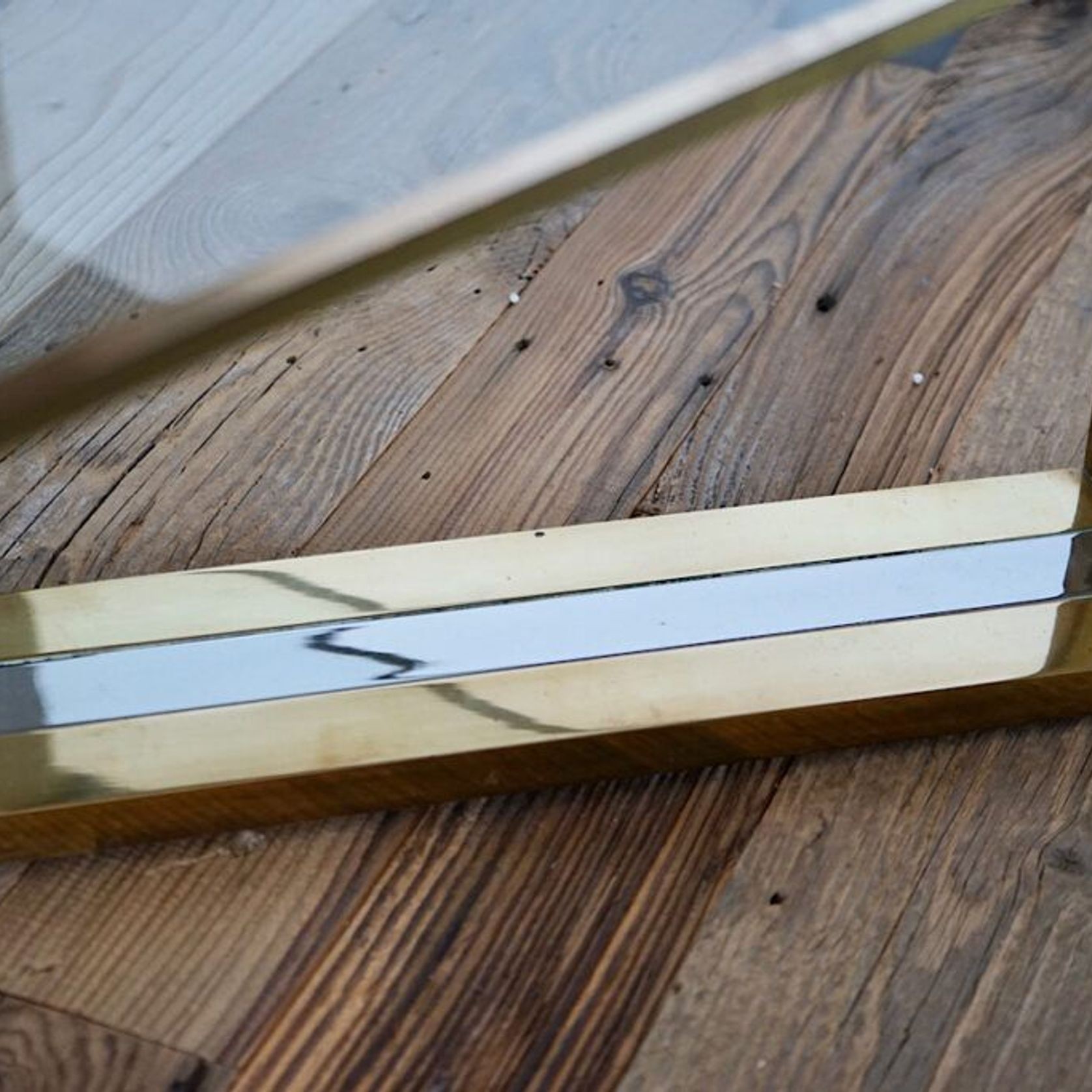 1970s Chrome & Brass Coffee Table by Romeo Rega gallery detail image