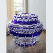 Val St Lambert Cobalt Blue Crystal Pique Fleur gallery detail image