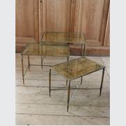 Nest Of three French Brass Side Tables C.1950 gallery detail image