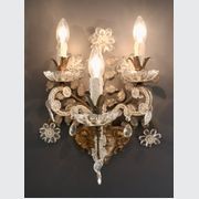 Brass And Crystal Sconces In the Style Of Maison Baguès gallery detail image