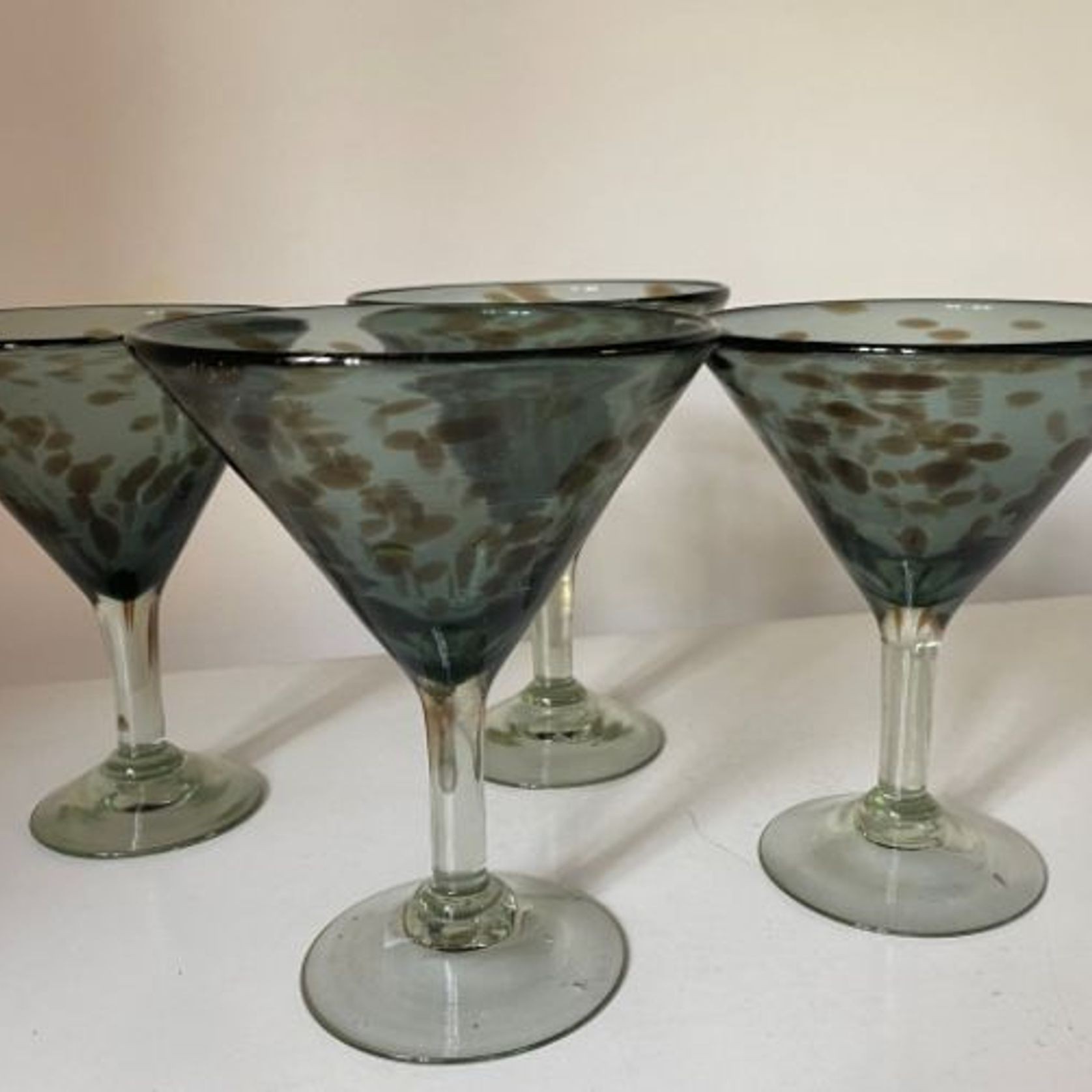 Grey Leopard Spot Martini Glass gallery detail image