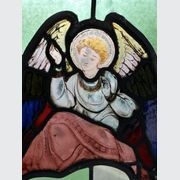 18th Century Antique Painted Stained Glass Panel gallery detail image