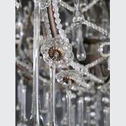 Antique French Crystal Glass Teardrop Chandelier gallery detail image