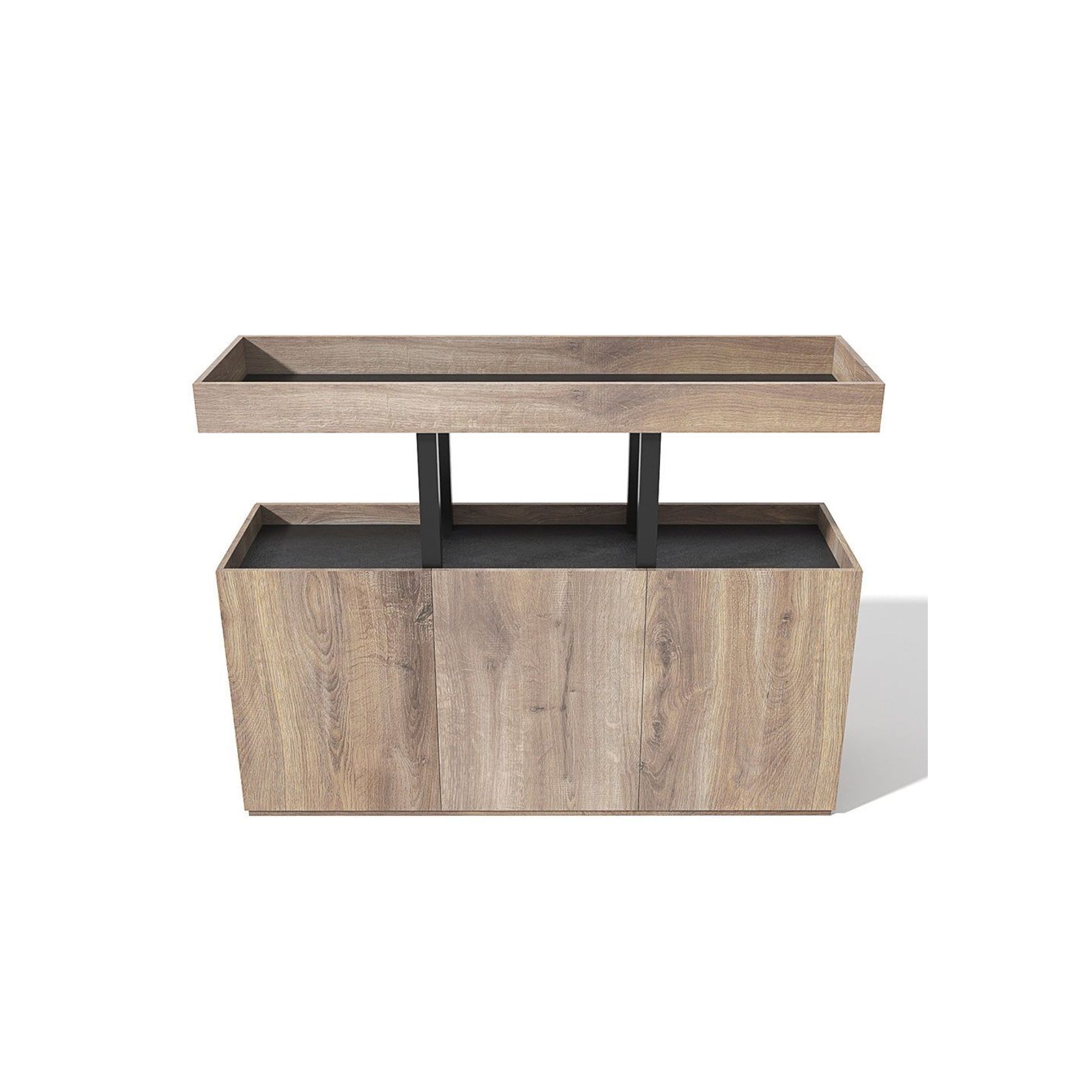 TRIBECA Credenza Cabinet 135cm - Warm Oak with Black gallery detail image