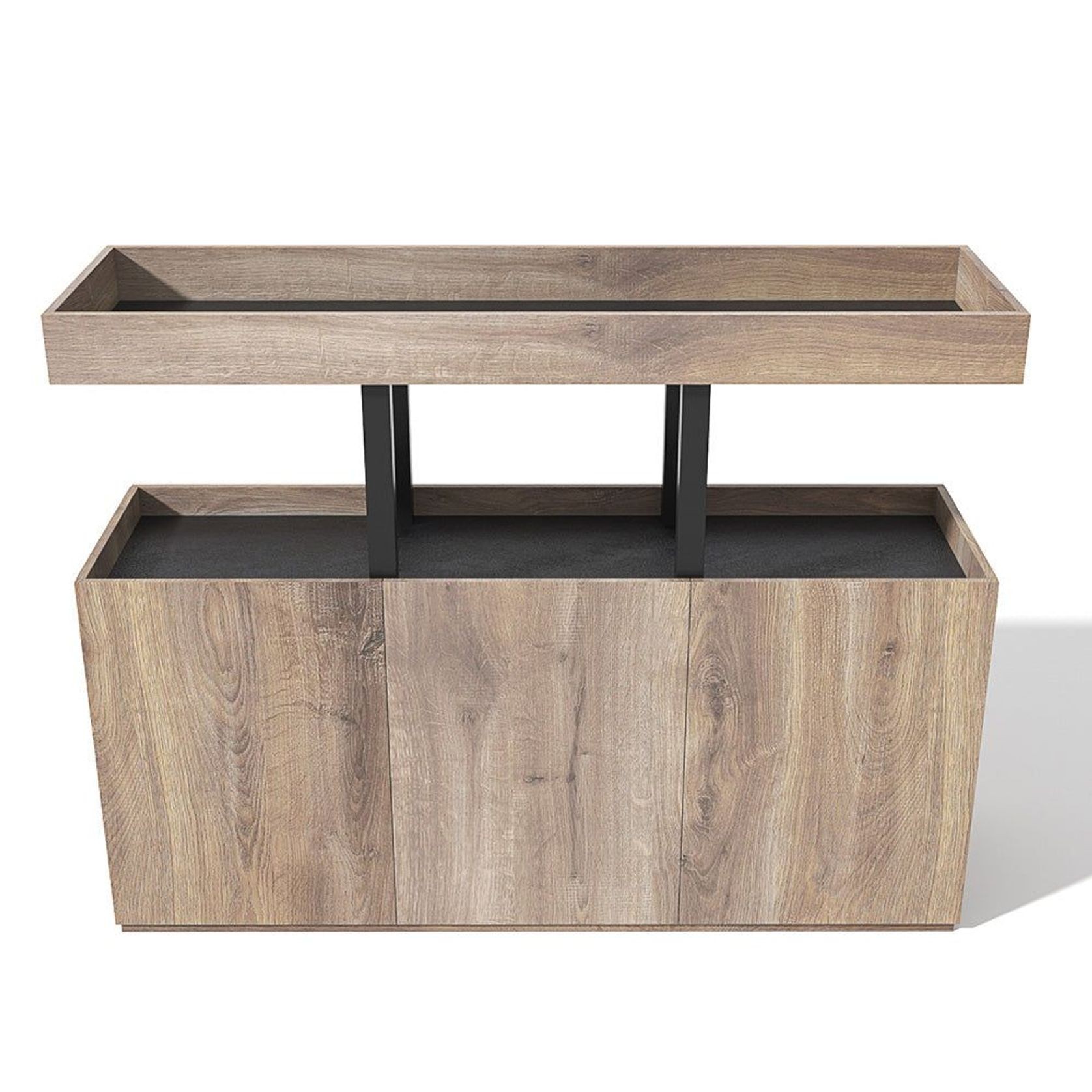 TRIBECA Credenza Cabinet 135cm - Warm Oak with Black gallery detail image