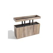 TRIBECA Credenza Cabinet 135cm - Warm Oak with Black gallery detail image