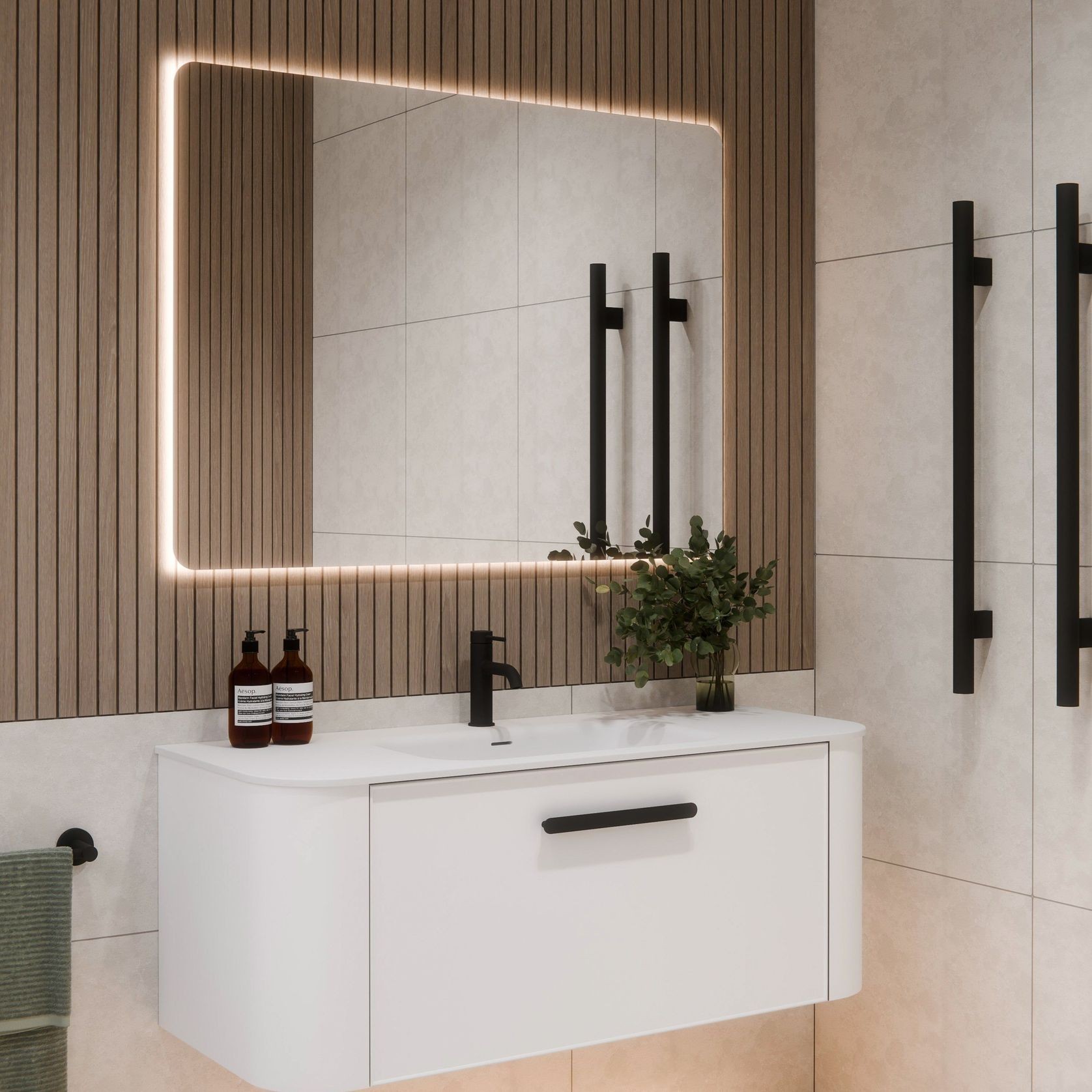 Euro 1500 Rectangle LED Mirror gallery detail image