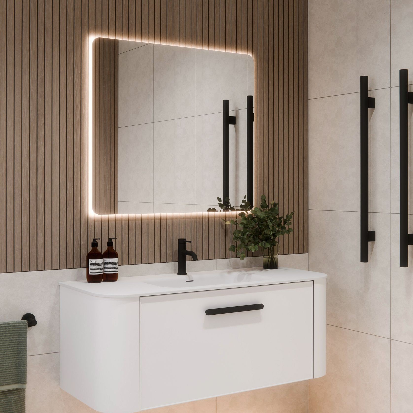 Euro 900 Rectangle LED Mirror gallery detail image