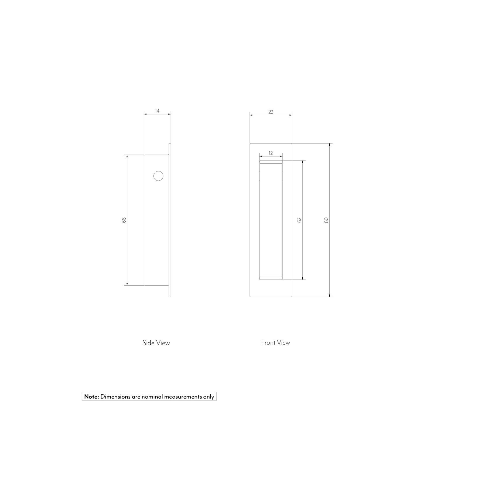 Cavity Slider Edge Pull | Matte Black gallery detail image