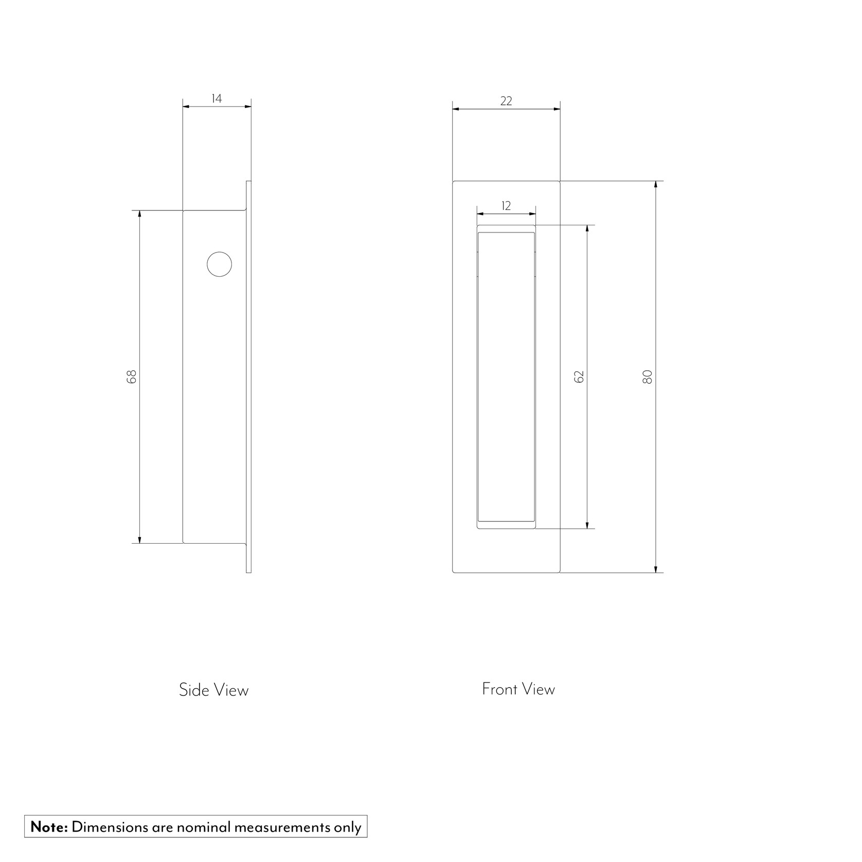 Cavity Slider Edge Pull | Brushed Gunmetal gallery detail image