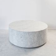 Elle Round Block Marble Coffee Table / White gallery detail image