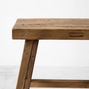 Recycled Elmwood Peasant Stool / Rectangle / Natural gallery detail image
