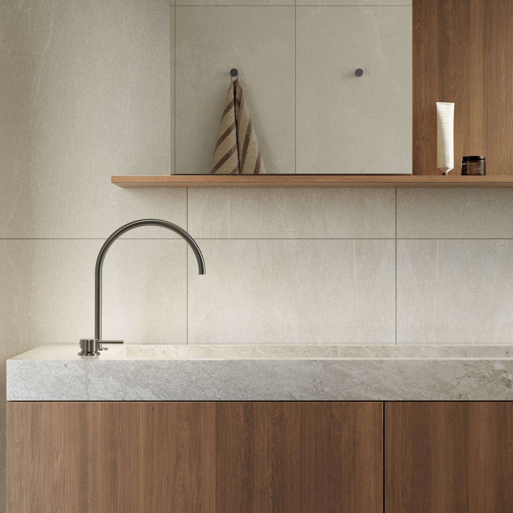 Elysian Bench-Mounted Mixer | Brushed Gunmetal gallery detail image