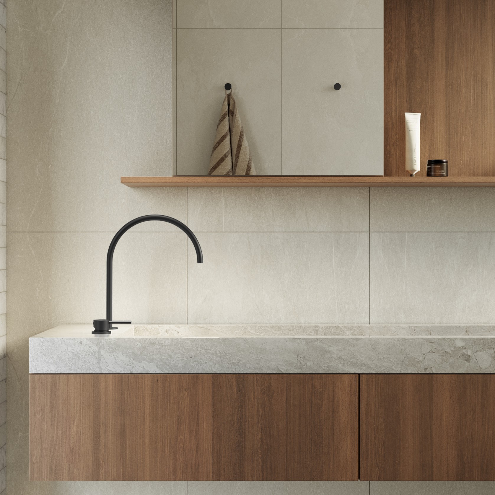 Elysian Bench-Mounted Mixer | Matte Black gallery detail image