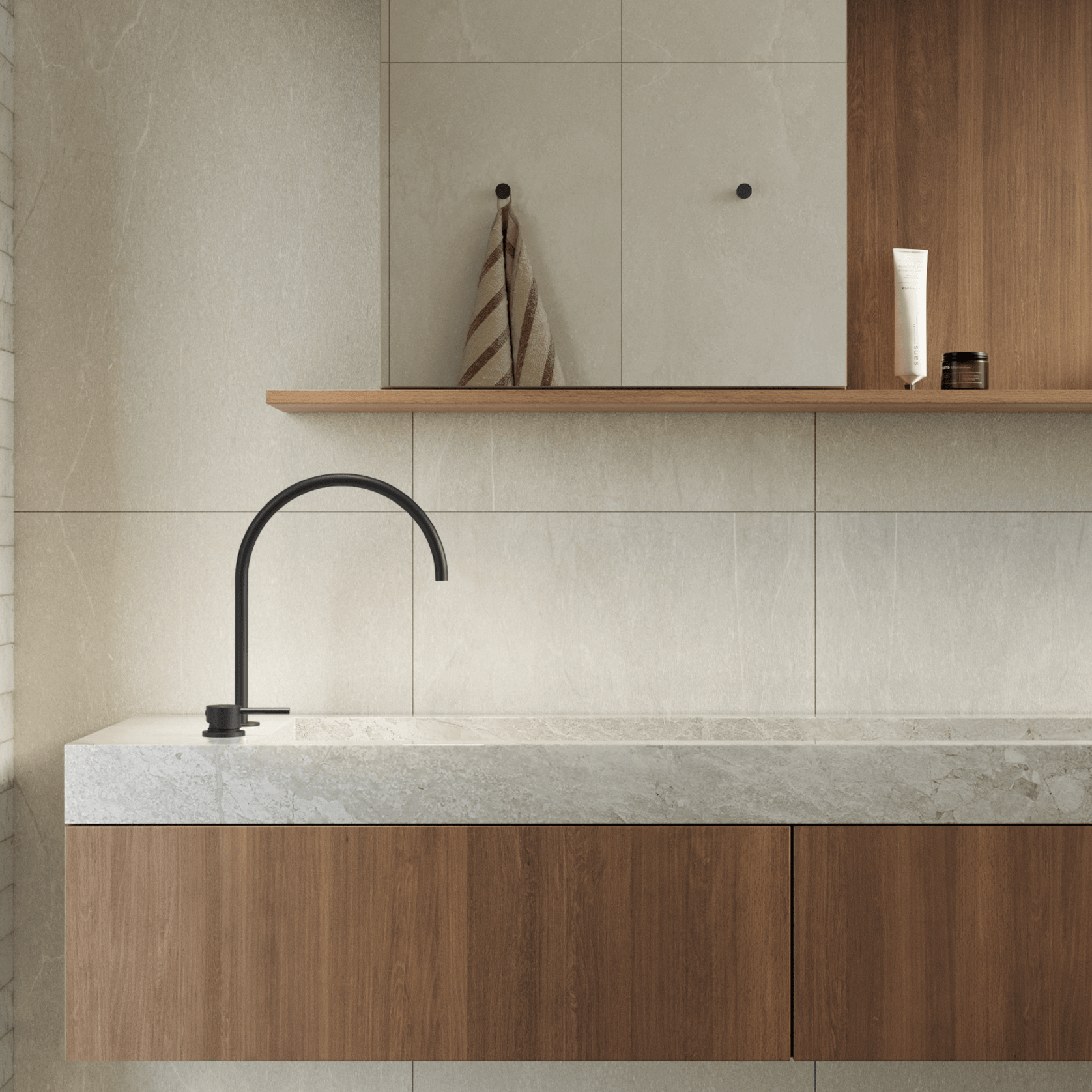 Elysian Bench-Mounted Mixer | Matte Black gallery detail image