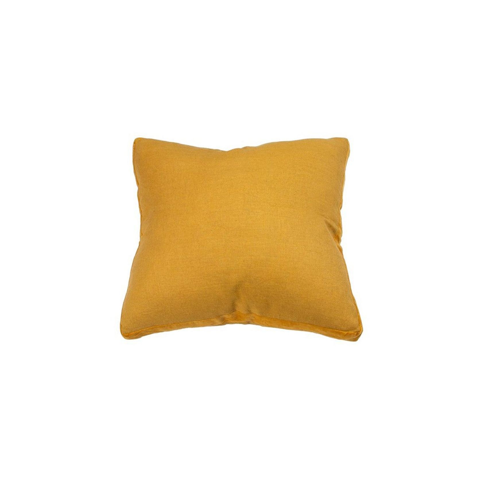 Essential Sunflower Natural Linen Velvet Gusset Cushion 60x60 ArchiPro NZ
