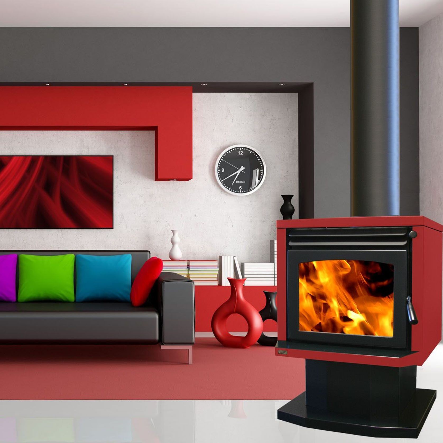 Ethos Genesis Freestanding Wood Fireplace gallery detail image