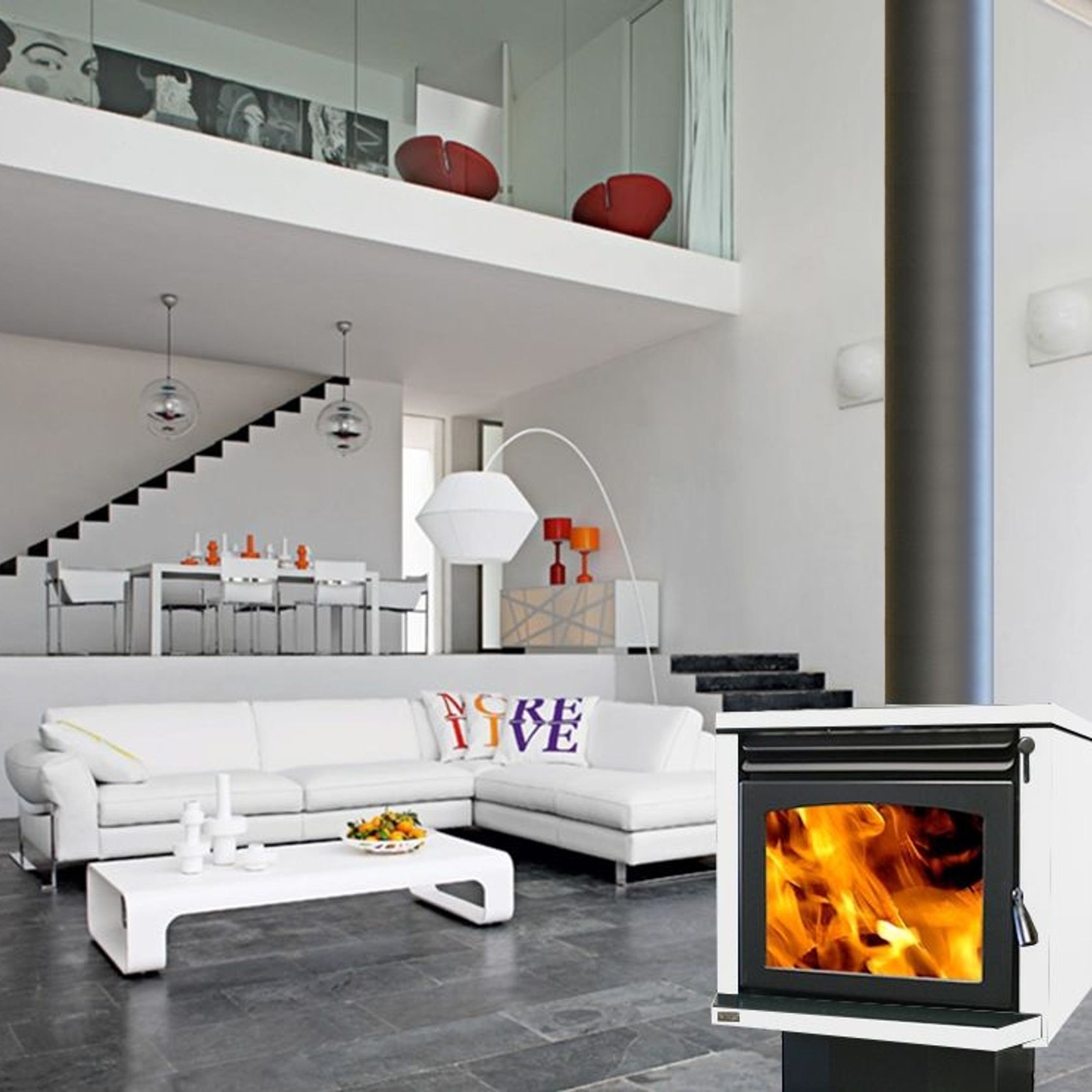 Ethos Genesis Freestanding Wood Fireplace gallery detail image