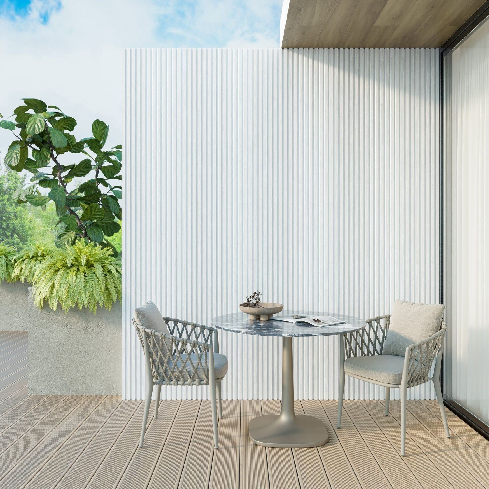 WPC Panelling for Profile Slat Exterior | White gallery detail image