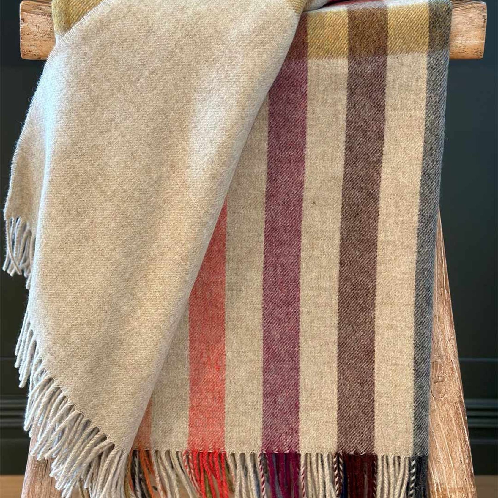NZ Merino Throw Blanket - Henley Beige | 100% Pure Wool gallery detail image