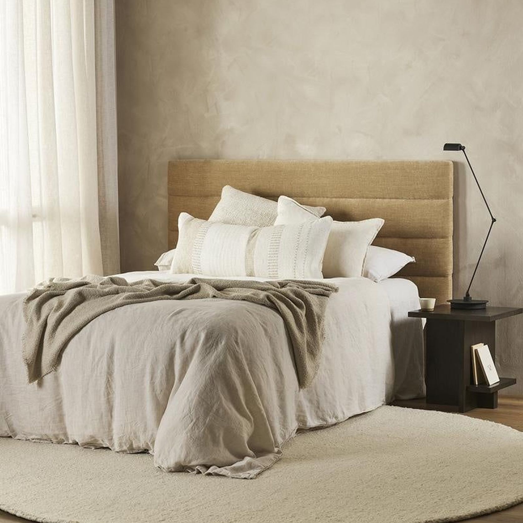 Baya Bettie Cushion - Oatmeal | Extra-Long Lumbar gallery detail image