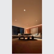 EzyPelmet with LED Integration and FastCap with LED integration in a modern, warmly lit room