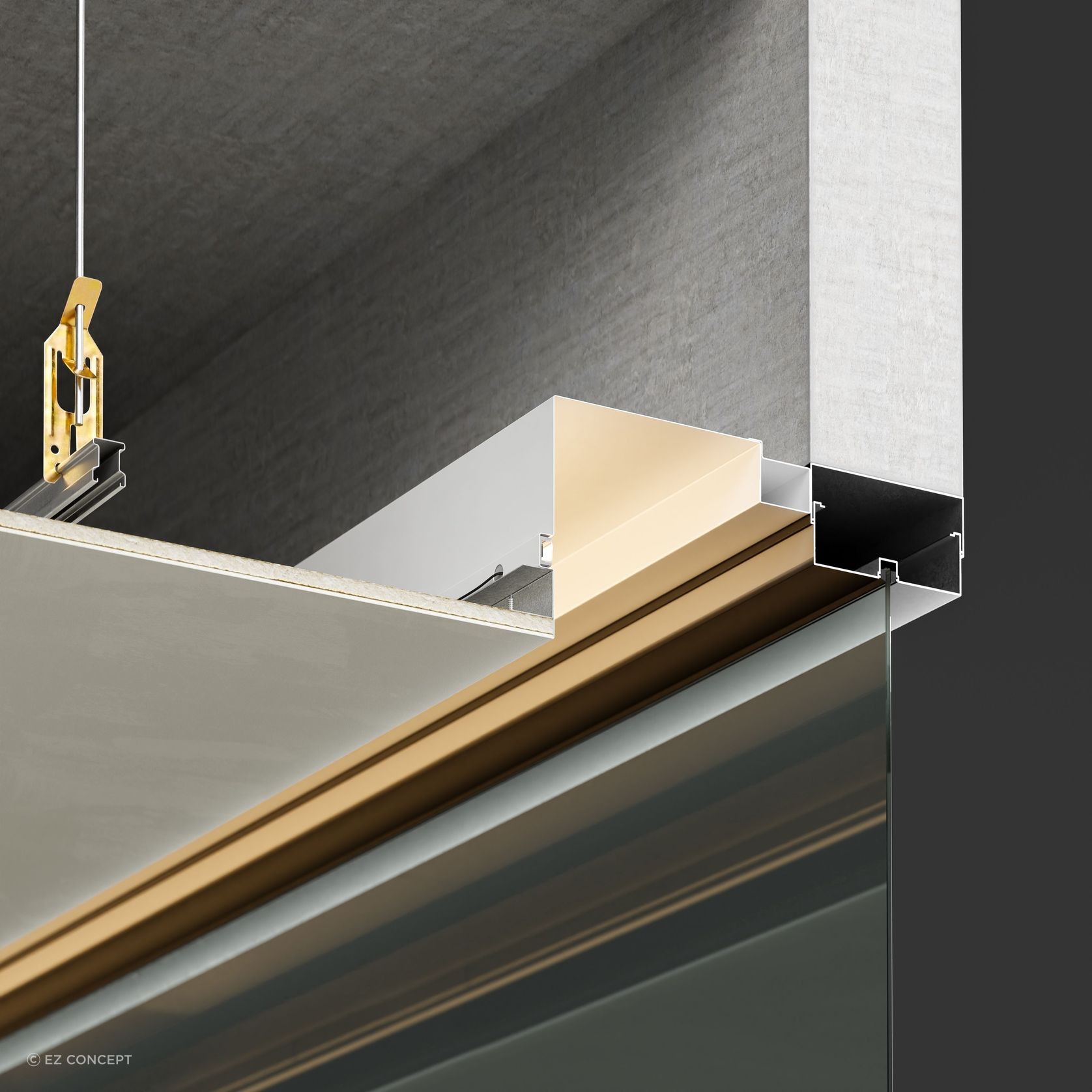 EzyPelmet with LED Integration Profile Lit-up