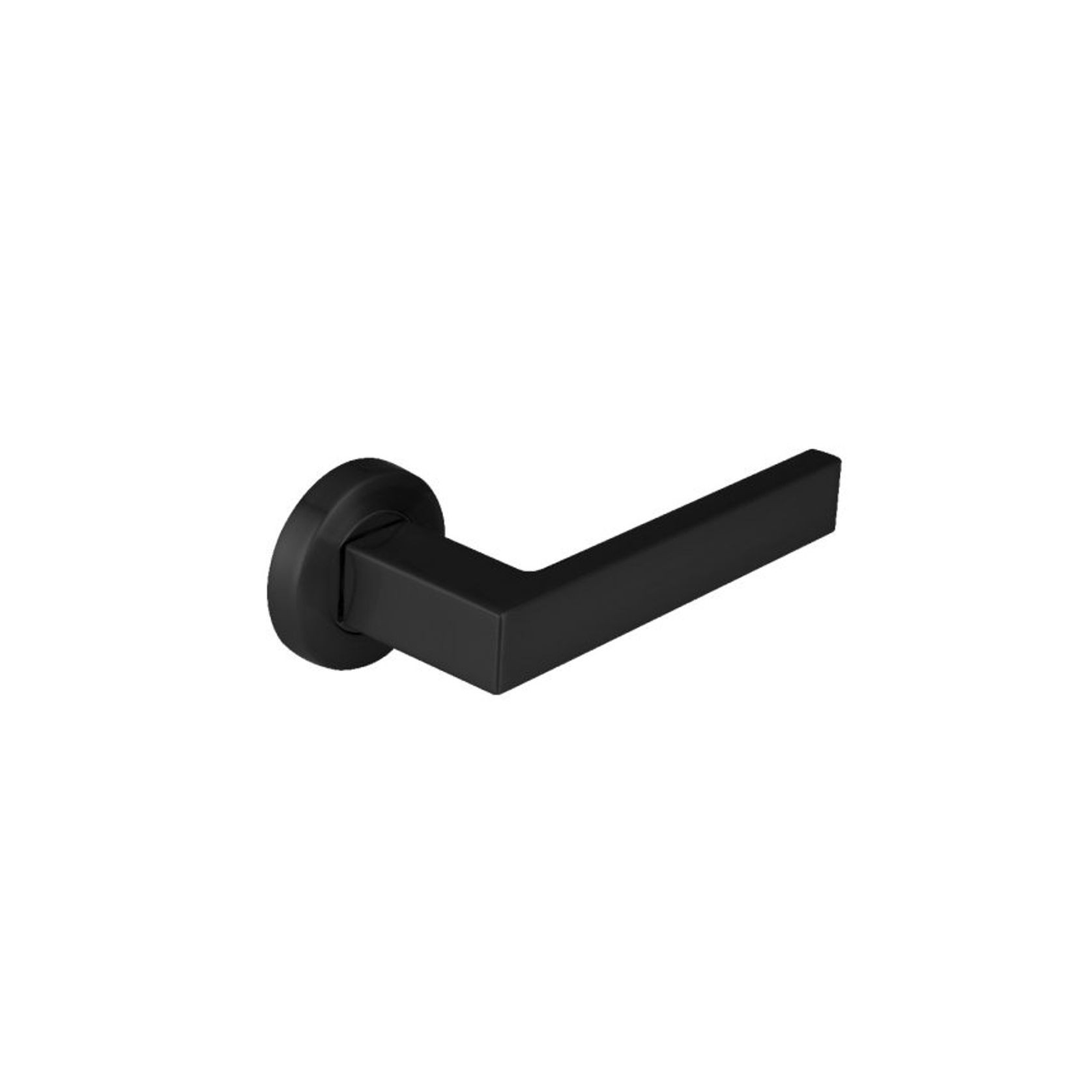 F1121L Lever Handle On Round Small Rose Matt Black gallery detail image