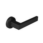 F1121L Lever Handle On Round Small Rose Matt Black gallery detail image