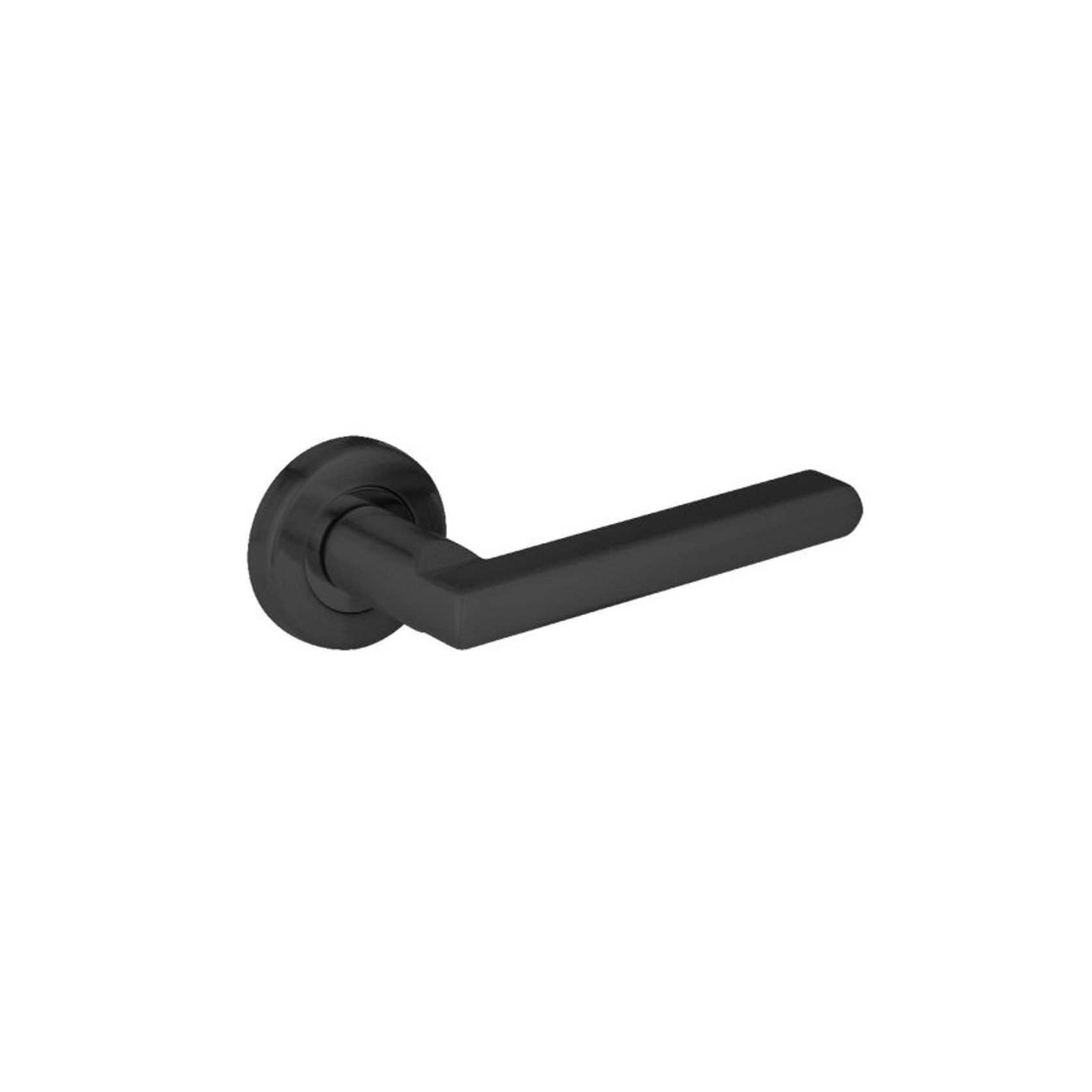 F1187L Lever Handle On Round Small Rose Matt Black gallery detail image