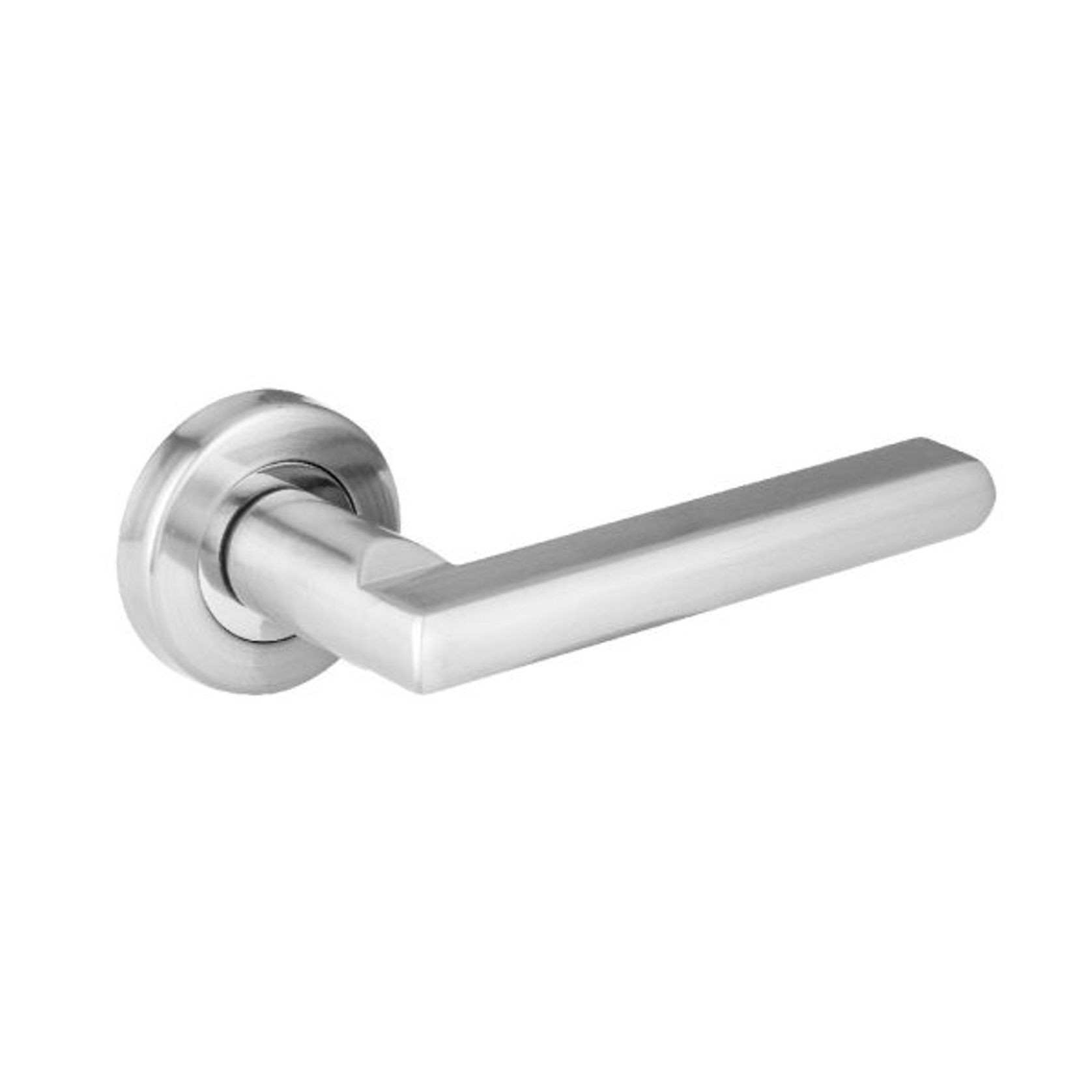 F1187L Lever Handle On Round Small Rose Brushed Nickel gallery detail image