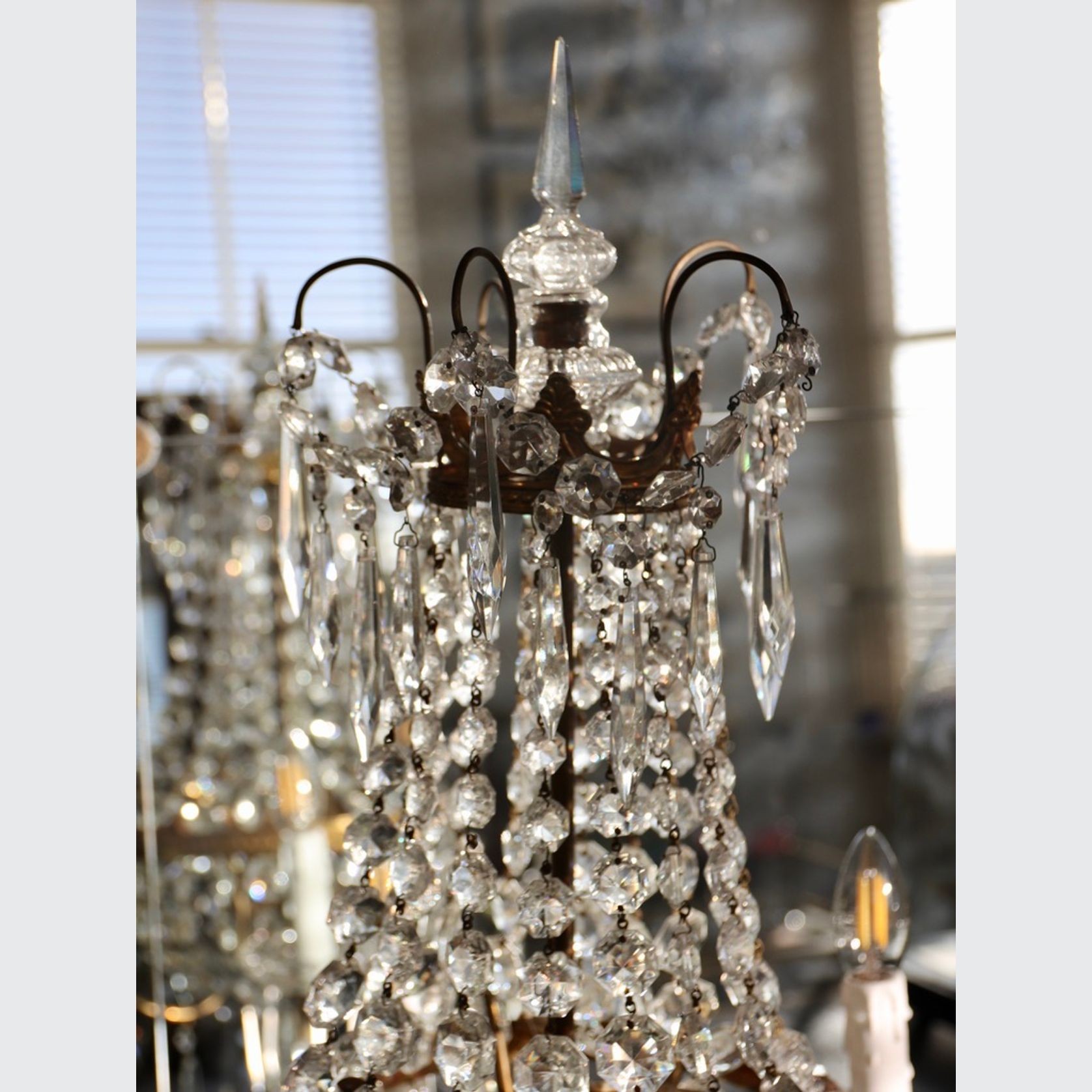 An Antique Crystal and Gilt Bronze Girandole gallery detail image