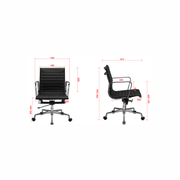 DAKIN Low Back Office Chair - White & Chrome gallery detail image