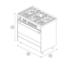 Freestanding Cooker, Dual Fuel, 90cm, 5 Burners, Stainless Steel gallery detail image